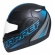 Capacete Taurus Articulado Zarref Neon - Preto Fosco/ Azul