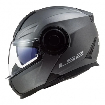 Capacete Ls2 Articulado Com Óculos Solar Interno Scope Monocolor - Cinza Fosco Titanium