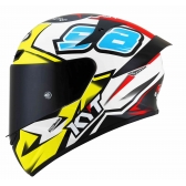 Capacete  Kyt Fechado Tt Course 98 Bomb Replica - Branco / amarelo