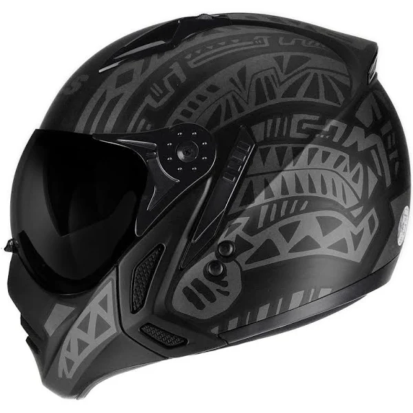 Capacete Peels Aberto Com óculos Solar Interno Mirage Nazka - Preto Fosco / Grafite