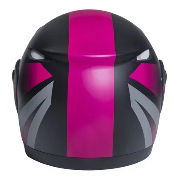 Capacete Taurus Articulado Zarref Neon - Preto Fosco/ Rosa