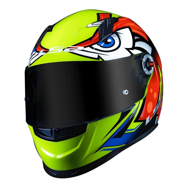Capacete Ls2 Fechado  Classic Ff358 Tribal -  Amarelo