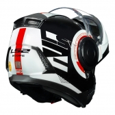 Capacete Ls2 Articulado Com Óculos Solar Interno Scope Arch -  Branco/Vermelho