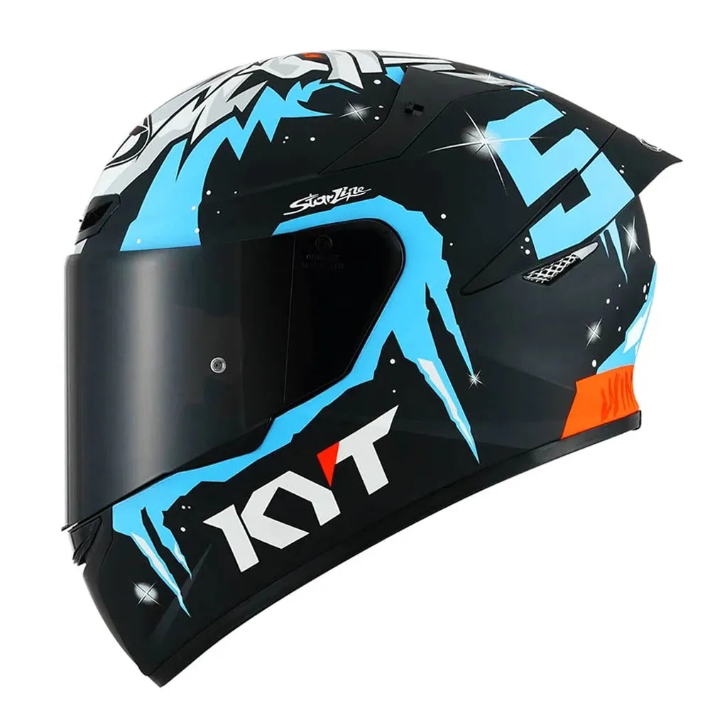 Capacete Kyt Fechado Tt Course Jaume Masia Winter Test - Preto / Azul