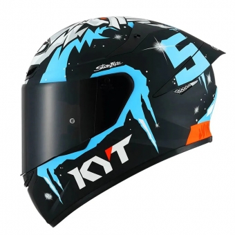 Capacete Kyt Fechado Tt Course Jaume Masia Winter Test - Preto / Azul