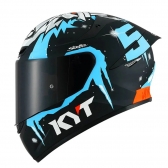 Capacete Kyt Fechado Tt Course Jaume Masia Winter Test - Preto / Azul
