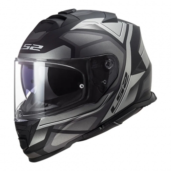 Capacete Ls2 Fechado Com Óculos Solar Interno Ff800 Storm Faster -  Preto / Grafite / Cinza