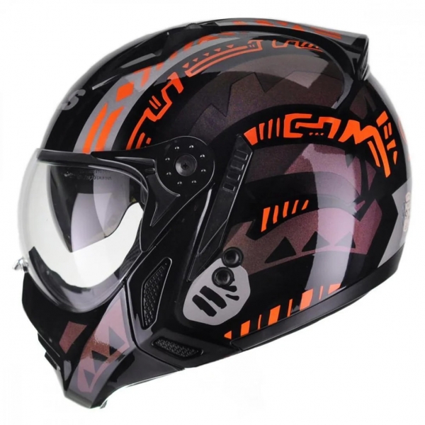 Capacete Peels Aberto Com óculos Solar Interno Mirage Nazka - Preto Brilhoso / Camaleão