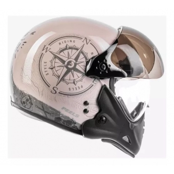 Capacete Peels Aberto F-21 North Queixeira Modular – White /Preto