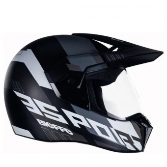 Capacete Esportivo Bieffe 3 Sport Adventure Cross Trilha C/ Viseira –  Preto / Chumbo