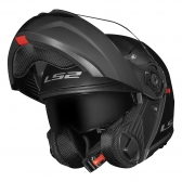 Capacete Ls2 Articulado Com Óculos Solar Interno Strobe Ii Monocolor -  Preto Fosco