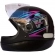 Capacete Taurus Fechado Fórmula 1r Storm  - Preto Fosco / Rosa