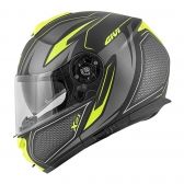 Capacete Givi Articulado  X21 Shiver Escamoteavel Robocop C/ Óculos - PRETO / TITANIUM / AMARELO FOSCO