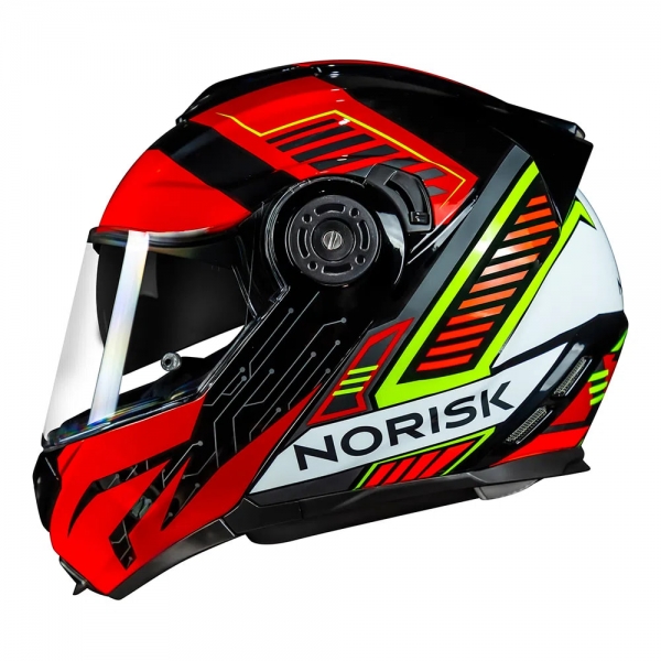Capacete Norisk Articulado Com Óculos Solar Interno Route Ff345 Charge -  vermelho / Preto