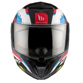 Capacete Mt Atom 2 Articulado Com Óculos Solar Interno Bast A0 Perolizado Branco / Azul / Vermelho