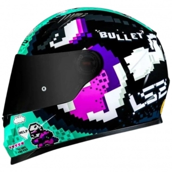 Capacete Ls2 Fechado Classic Ff358 Bullet -  Azul