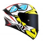 Capacete  Kyt Fechado Tt Course 98 Bomb Replica - Branco / amarelo