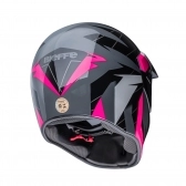 Capacete Esportivo Bieffe 3 Sport Hills Cross Trilha C/ Viseira  - Preto Brilho / Cinza / Rosa