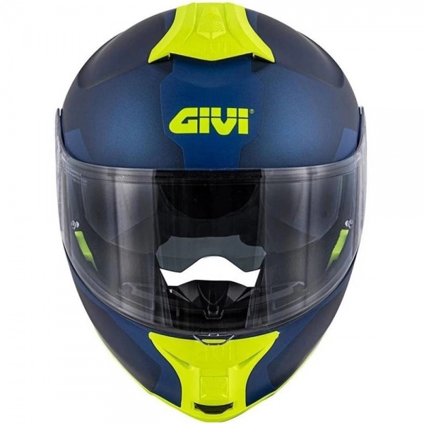 Capacete Givi Articulado Com Óculos Solar Interno X21 Spirit  - Azul Fosco/ Azul Claro/ Amarelo