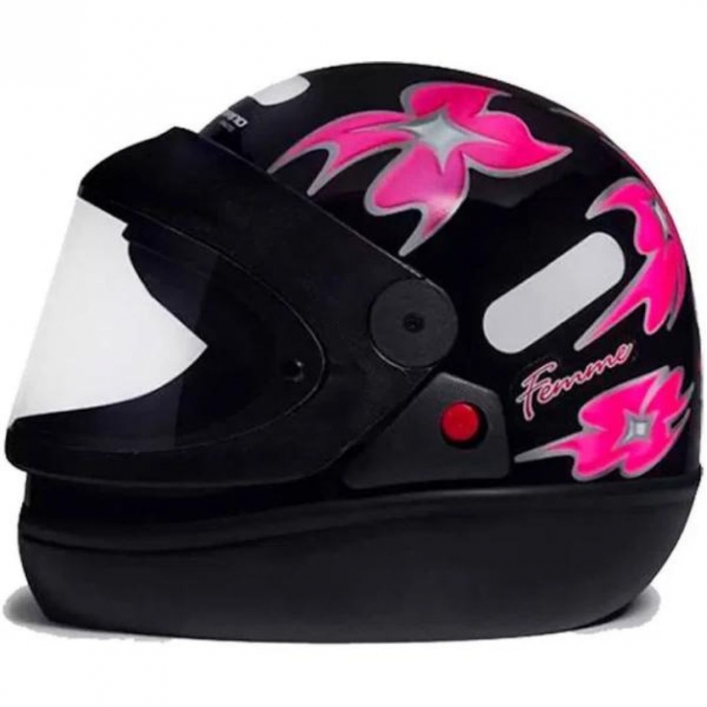 Capacete Taurus Fechado  San Marino Femme - Preto / Rosa