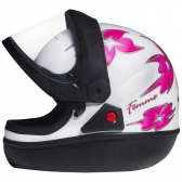 Capacete Taurus Fechado  San Marino Femme - Branco / Rosa