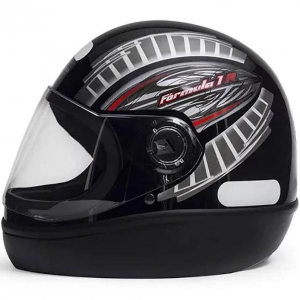 Capacete Taurus Fechado Fórmula 1r Grafic -Preto