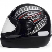 Capacete Taurus Fechado Fórmula 1r Grafic -Preto