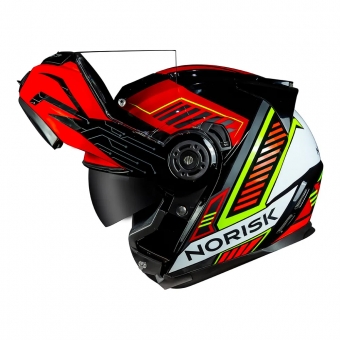 Capacete Norisk Articulado Com Óculos Solar Interno Route Ff345 Charge -  vermelho / Preto
