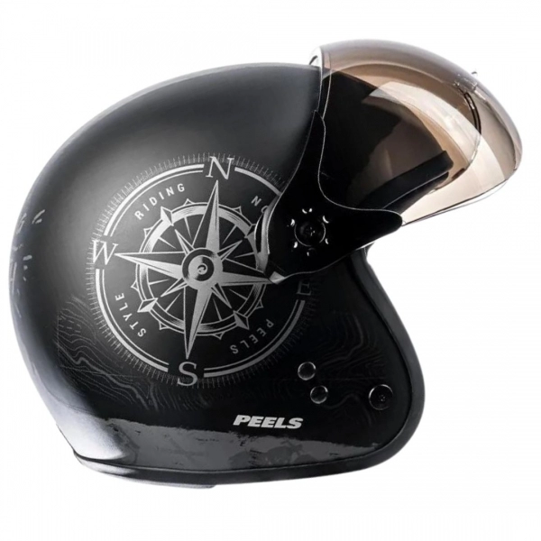 Capacete Peels Aberto F-21 North Queixeira Modular – Preto Fosco / Grafite