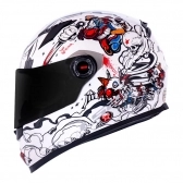 Capacete Ls2 Fechado  Classic Crazy Clown - Branco