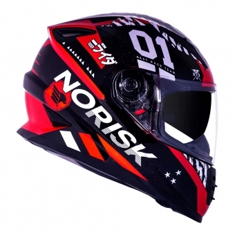 Capacete Norisk Fechado  Soul Advance Tokyo - Vermelho