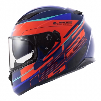 Capacete Ls2 Fechado Ff320 Stream Ixel – Laranja / Azul