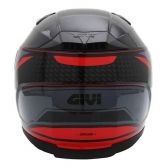 Capacete Givi 50.5 Iron Fechado Com Óculos Solar Interno - Preto / Vermelho / Cinza