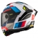 Capacete Mt Atom 2 Articulado Com Óculos Solar Interno Bast A0 Perolizado Branco / Azul / Vermelho