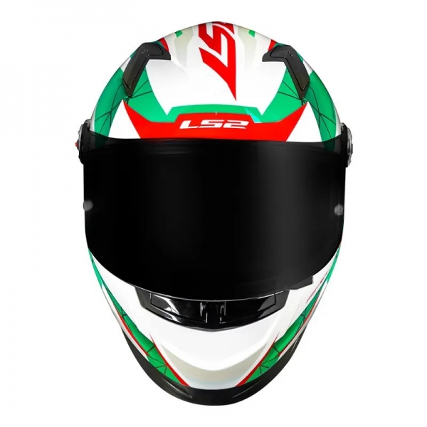 Capacete Ls2 Fechado  Classic Draze -  Branco / Verde / Vermelho