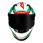 Capacete Ls2 Fechado  Classic Draze -  Branco / Verde / Vermelho