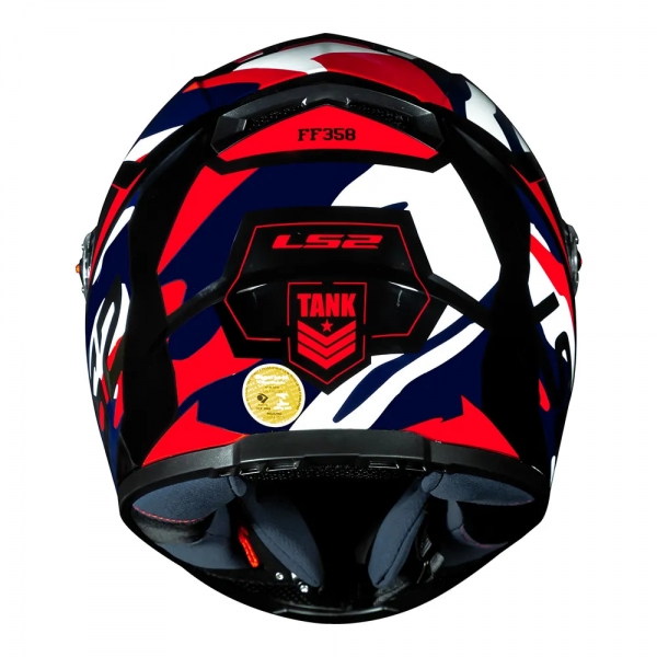 Capacete Ls2 Fechado Classic Ff358 Tank - Vermelho / Azul