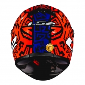 Capacete Ls2 Fechado Classic Ff358  Memphis  - Azul / Vermelho