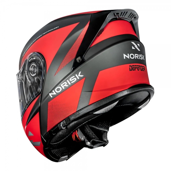 Capacete Norisk Articulado Com Óculos Solar Interno Motion Defender -  Vermelho Fosco / Cinza Titanium