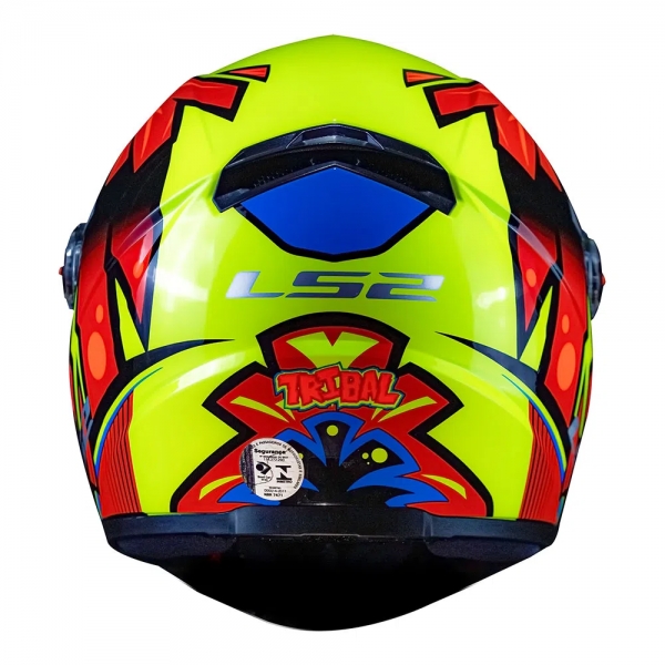 Capacete Ls2 Fechado  Classic Ff358 Tribal -  Amarelo