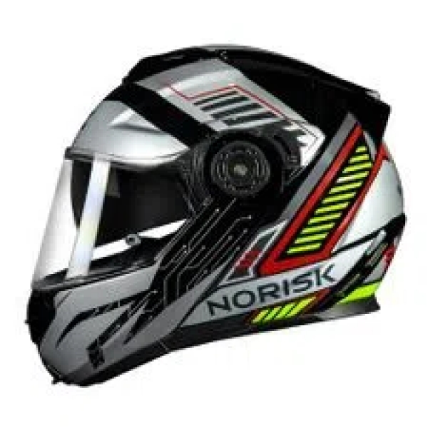 Capacete Norisk Articulado Com Óculos Solar Interno Route Ff345 Charge -  Cinza / Preto