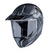 Capacete Esportivo Bieffe 3 Sport Hills Cross Trilha C/ Viseira  - Preto Brilho / Cinza