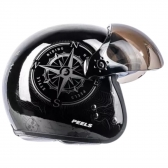 Capacete Peels Aberto F-21 North Queixeira Modular – Preto Brilhoso / Grafite