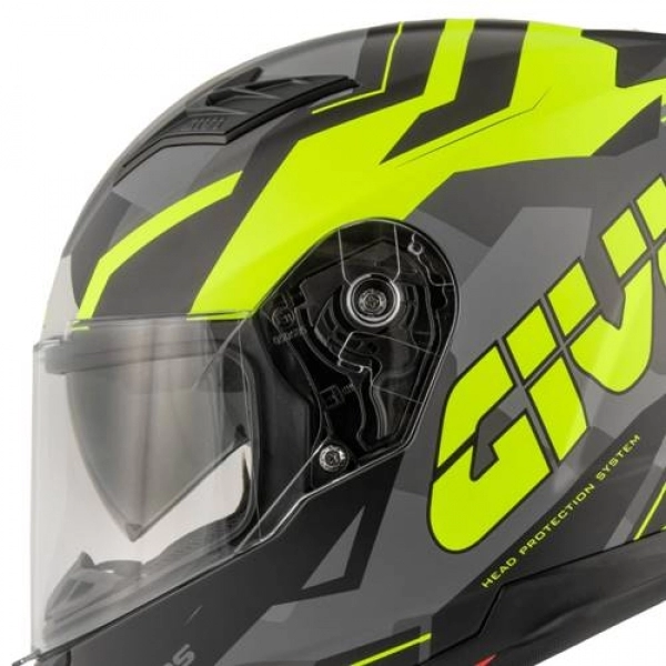 Capacete Givi Fechado Com Óculos Solar Interno - 50.5 Camo - Preto/Amarelo