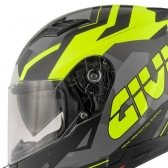 Capacete Givi Fechado Com Óculos Solar Interno - 50.5 Camo - Preto/Amarelo