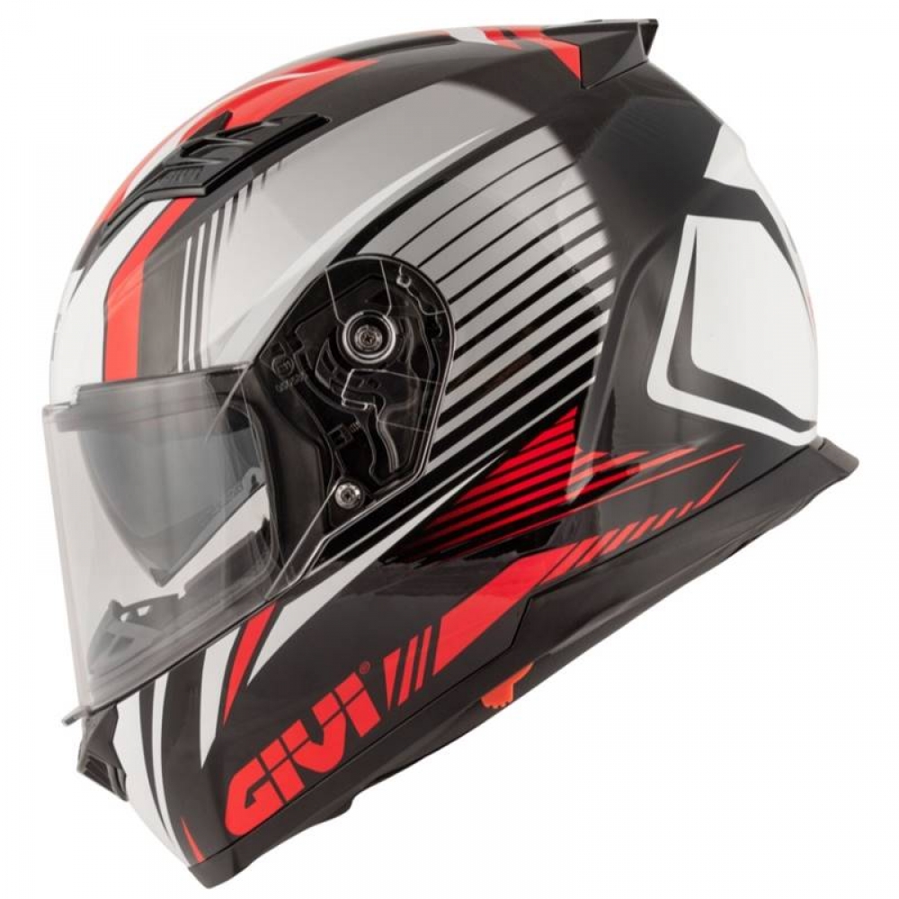 Capacete Givi Fechado Com Óculos Solar Interno 50.5 Stoccarda Blade - Preto / Vermelho