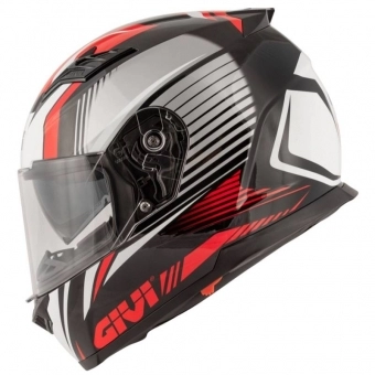 Capacete Givi Fechado Com Óculos Solar Interno 50.5 Stoccarda Blade - Preto / Vermelho