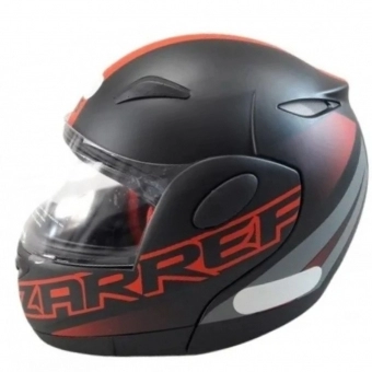 Capacete Taurus Articulado Zarref New Neon – Preto Fosco / Vermelho