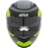Capacete Givi 50.5 Soul Fechado Com Óculos Solar Interno - Preto Fosco/ Amarelo/ Cinza