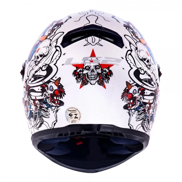 Capacete Ls2 Fechado  Classic Crazy Clown - Branco